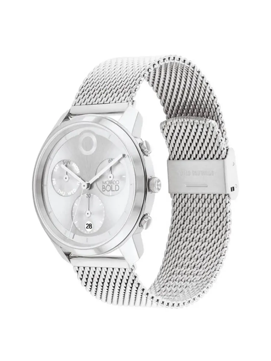 Мужские часы Movado Trend Element Chronograph Quartz с серебристым циферблатом 3601024 — изображение 2 из 2