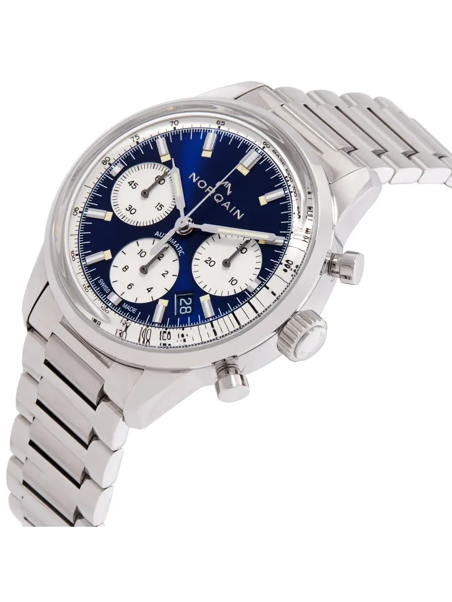 Мужские автоматические часы Norqain Freedom 60 Chronograph с синим циферблатом N2201S22C/A221/201SG — изображение 2 из 4