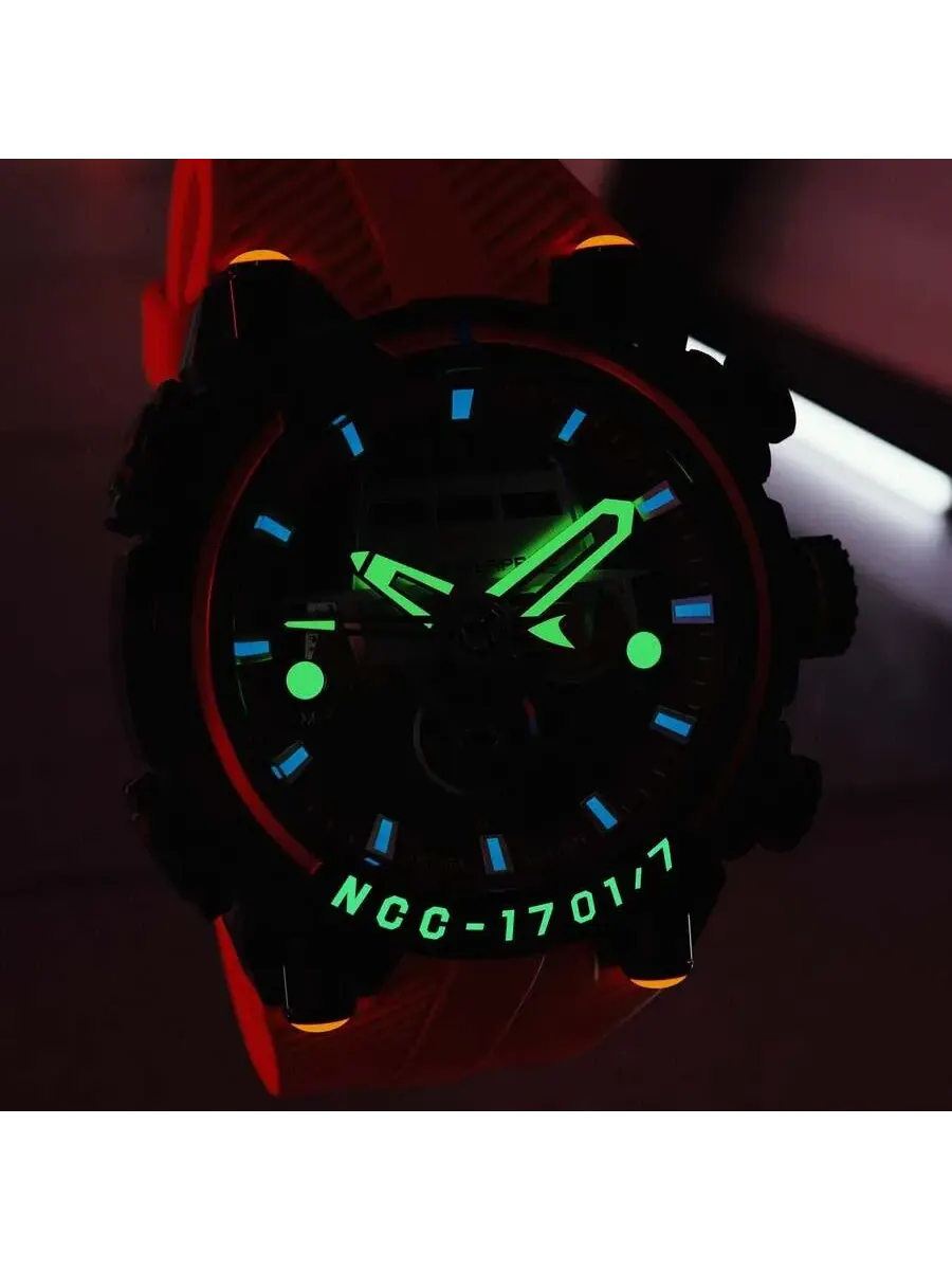 Мужские часы Nubeo Deimos Chronograph с красным циферблатом NB-6118-04 — изображение 3 из 4, оттенок черный