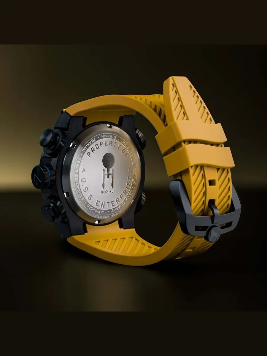Мужские часы Nubeo Deimos Chronograph с желтым циферблатом NB-6118-02 — изображение 4 из 4, оттенок черный