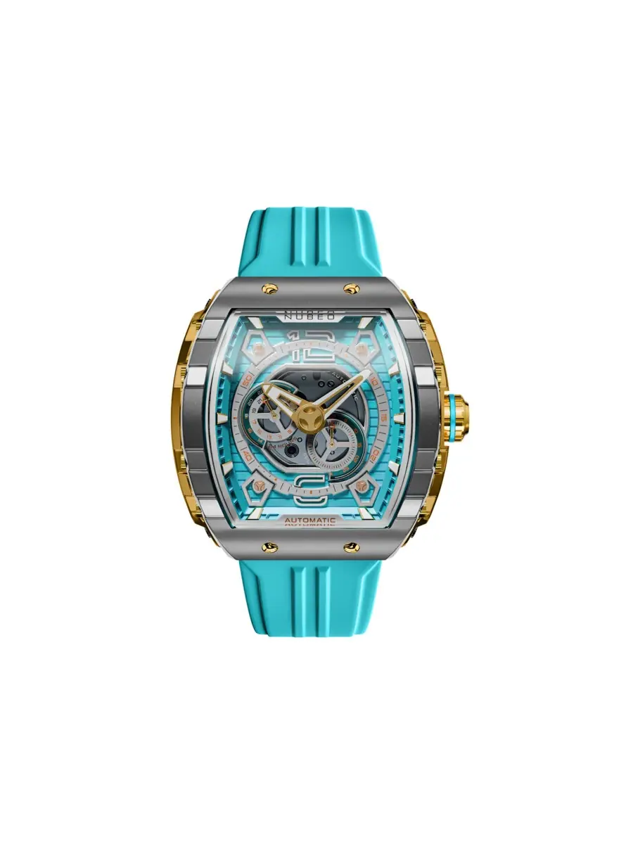Мужские часы Nubeo Magellan с синим циферблатом NB-6087-04 — серебристый