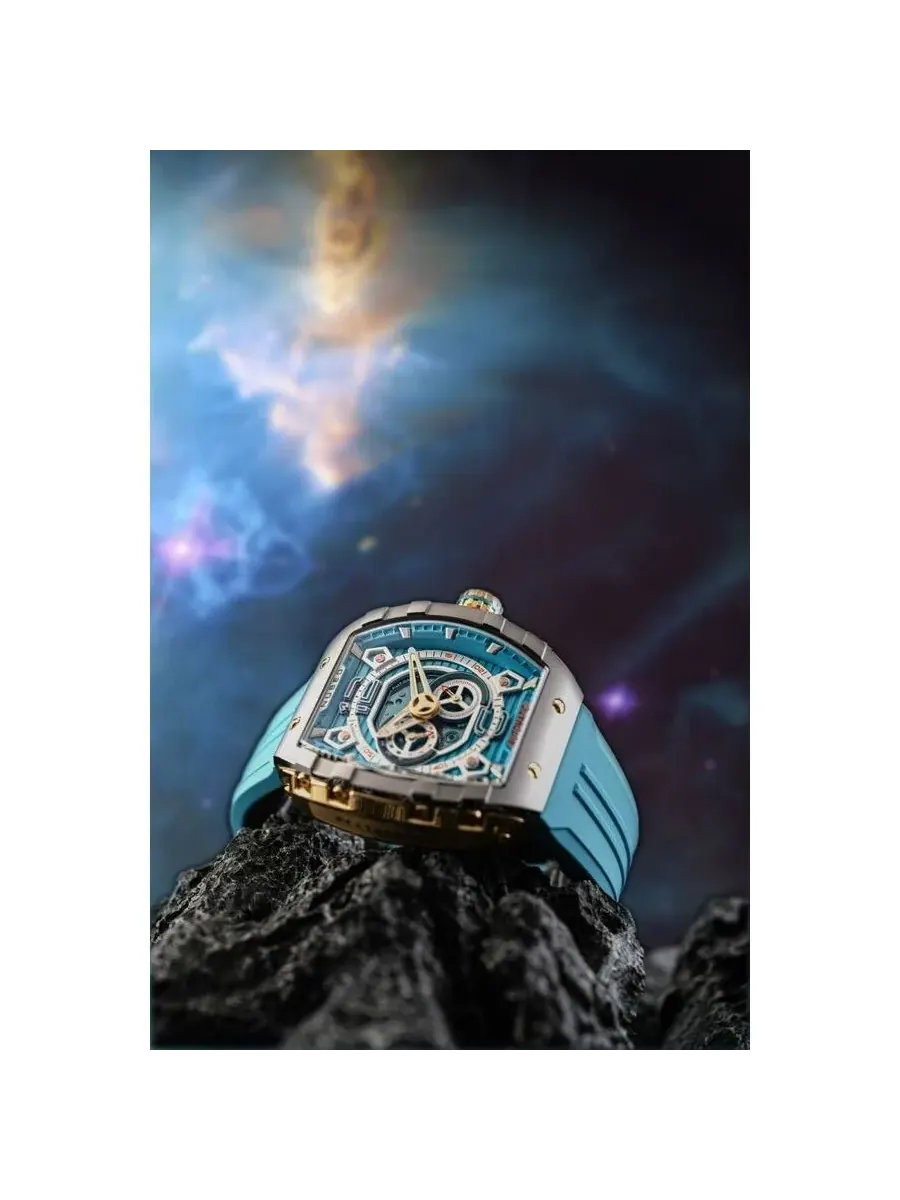 Мужские часы Nubeo Magellan с синим циферблатом NB-6087-04 — изображение 3 из 4, оттенок серебряный