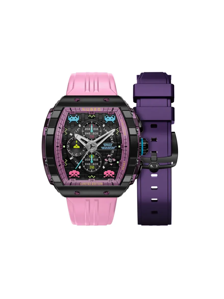 Мужские часы Nubeo Magellan Chronograph с черным циферблатом NB-6024-SI-07 — черный
