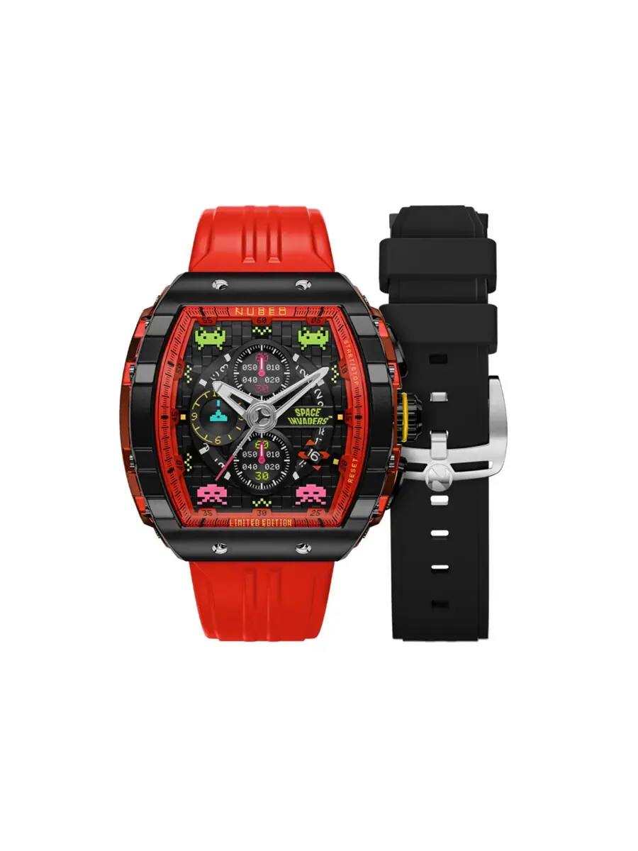 Мужские часы Nubeo Magellan Chronograph с черным циферблатом NB-6024-SI-06 — черный