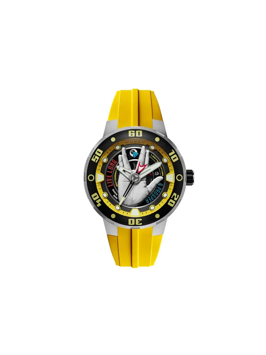 Мужские часы Nubeo Mariner с желтым циферблатом NB-6122-01 — изображение 1 из 4, оттенок черный