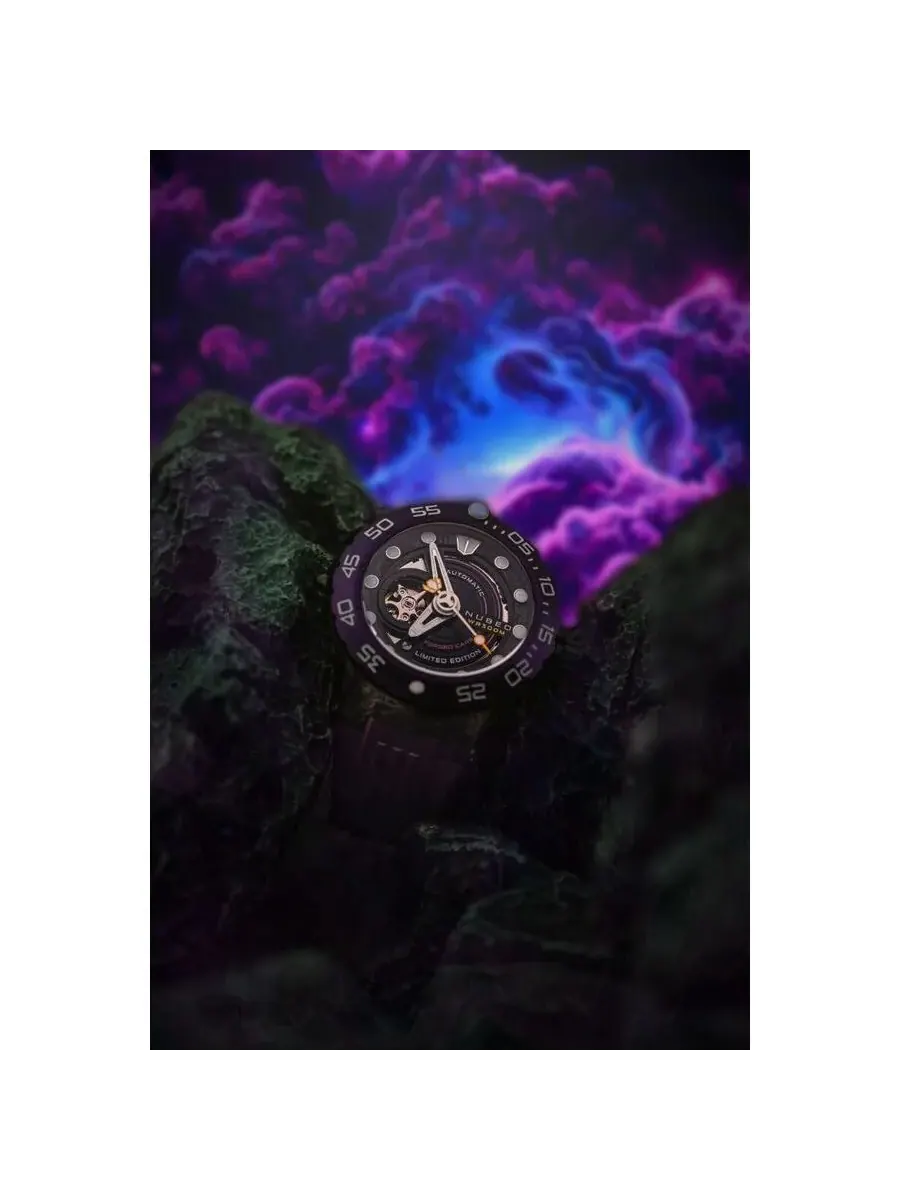 Мужские часы Nubeo Opportunity с черным циферблатом NB-6085-05 — изображение 2 из 3, оттенок фиолетовый