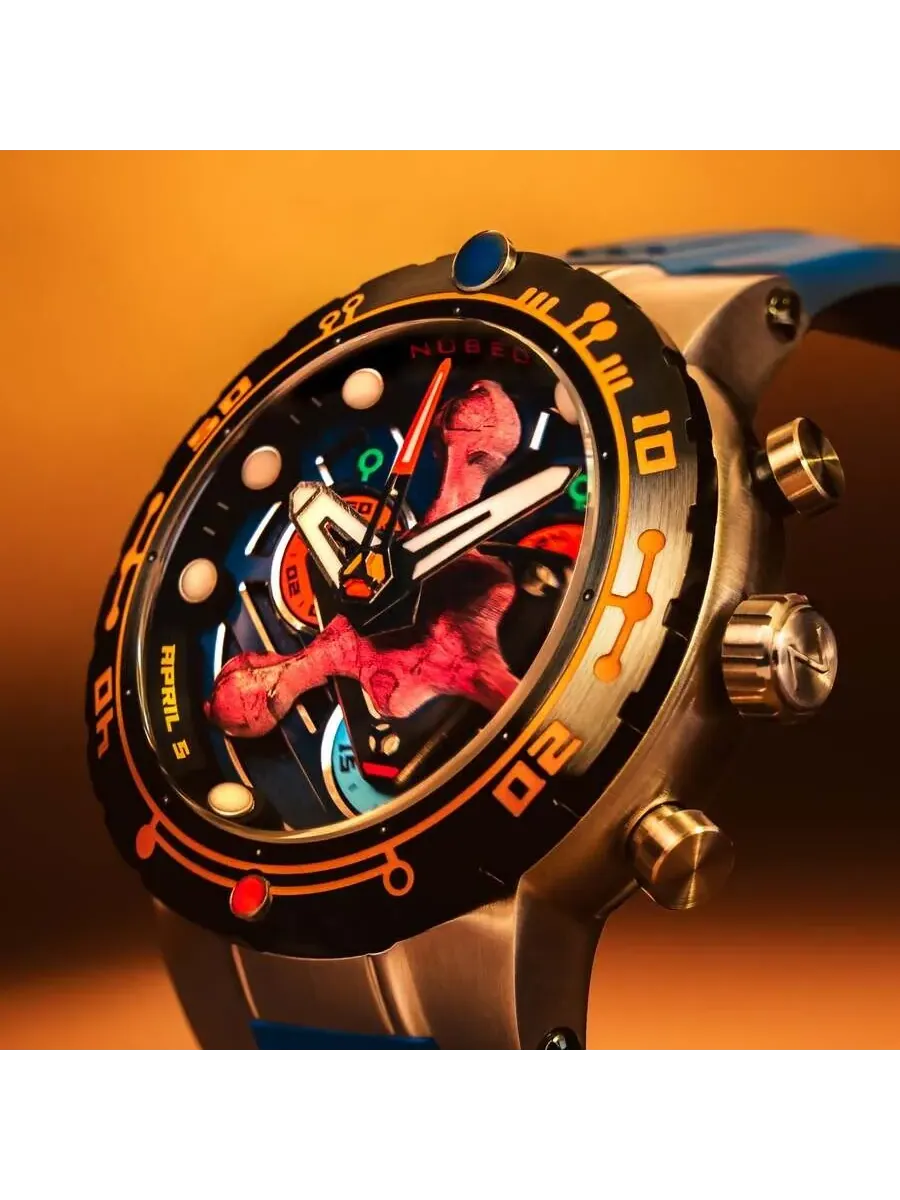 Мужские часы Nubeo Opportunity Chronograph с синим циферблатом NB-6119-02 — изображение 3 из 4, оттенок черный