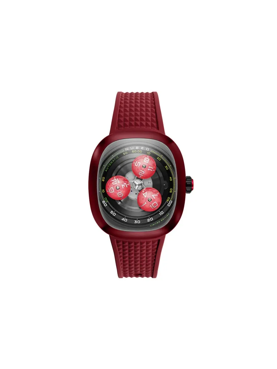 Мужские часы Nubeo Tri-Star Orbit с черным циферблатом NB-6116-0A — изображение 1 из 3, оттенок красный