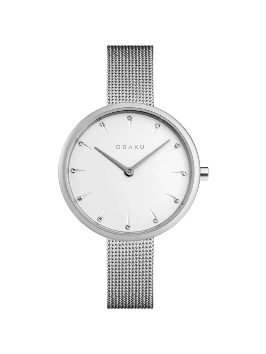 Женские часы Obaku Notat с белым кварцевым циферблатом V233LXCIMC — серебристый