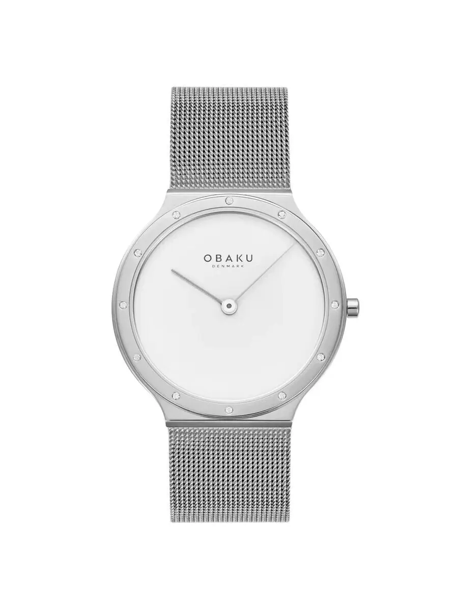 Женские часы Obaku Note Lille с белым циферблатом Quartz V285LECWMC — серебристый