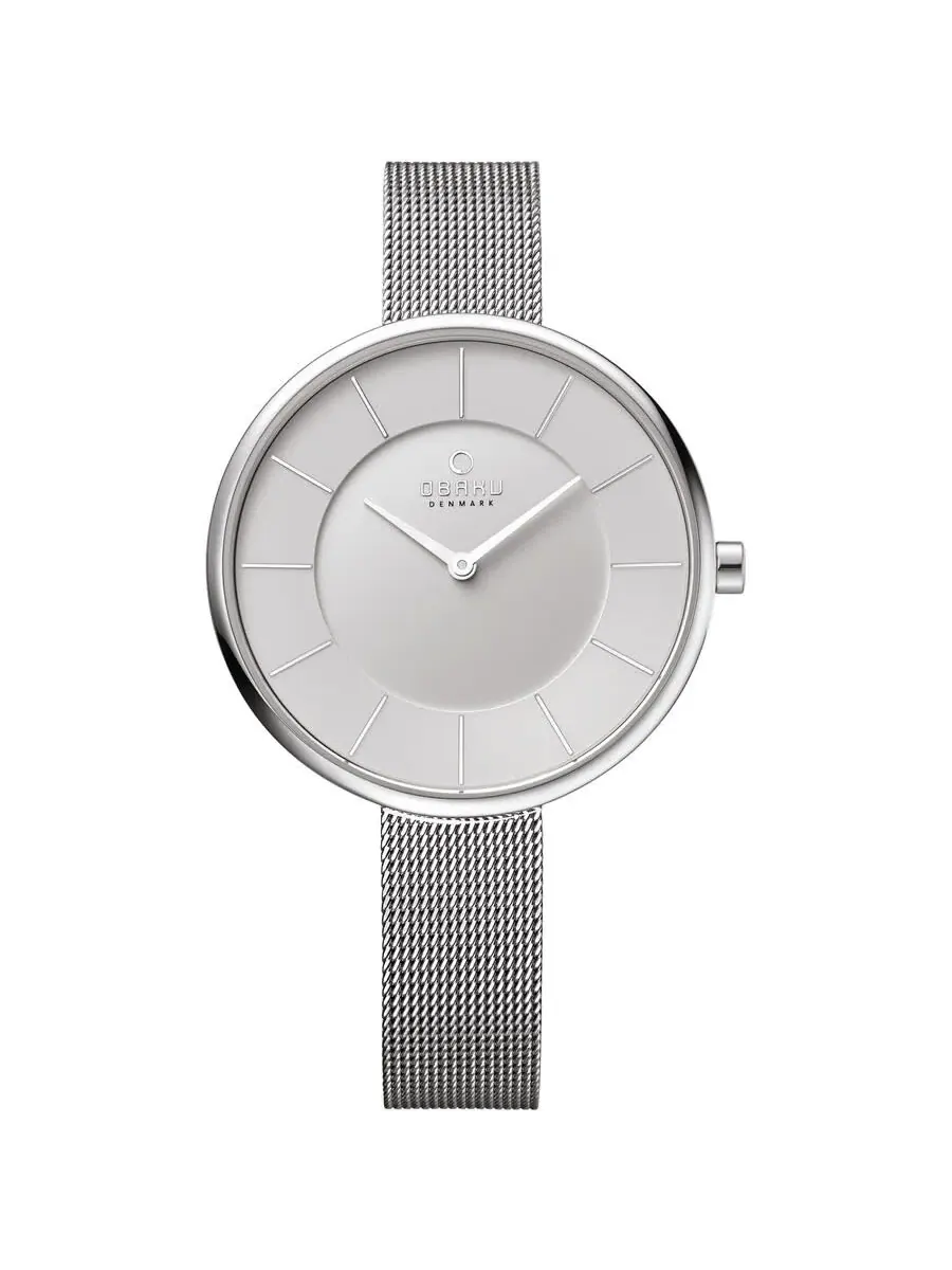 Женские часы Obaku Sand Quartz с белым циферблатом V185LXCIMC — серебристый