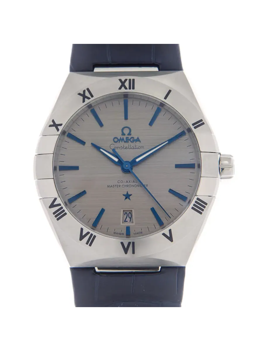 Мужские часы Omega Constellation Co-Axial Automatic Chronometer с серым циферблатом 131.13.39.20.06.002 — серебристый