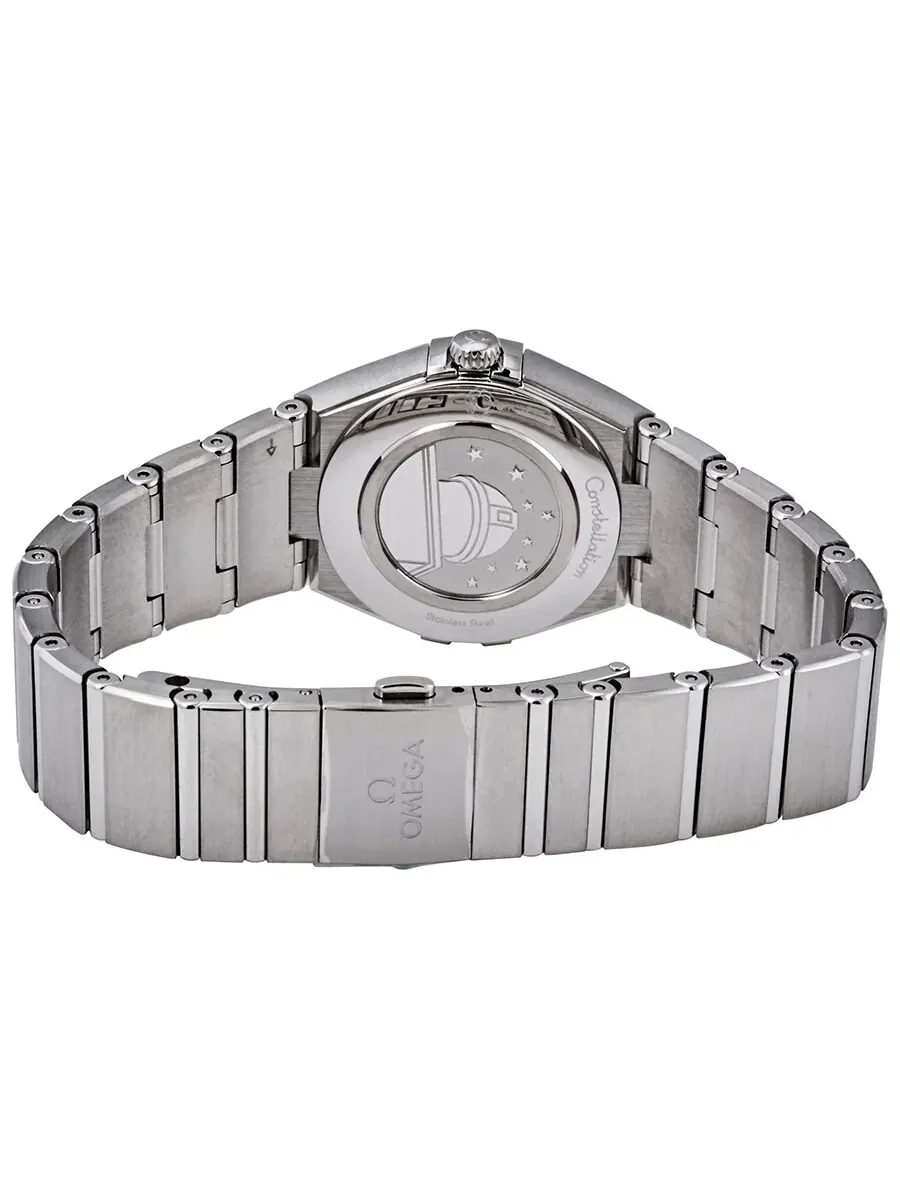 Женские часы Omega Constellation Manhattan с перламутровым циферблатом и бриллиантами 131.10.28.60.55.001, оттенок серебряный