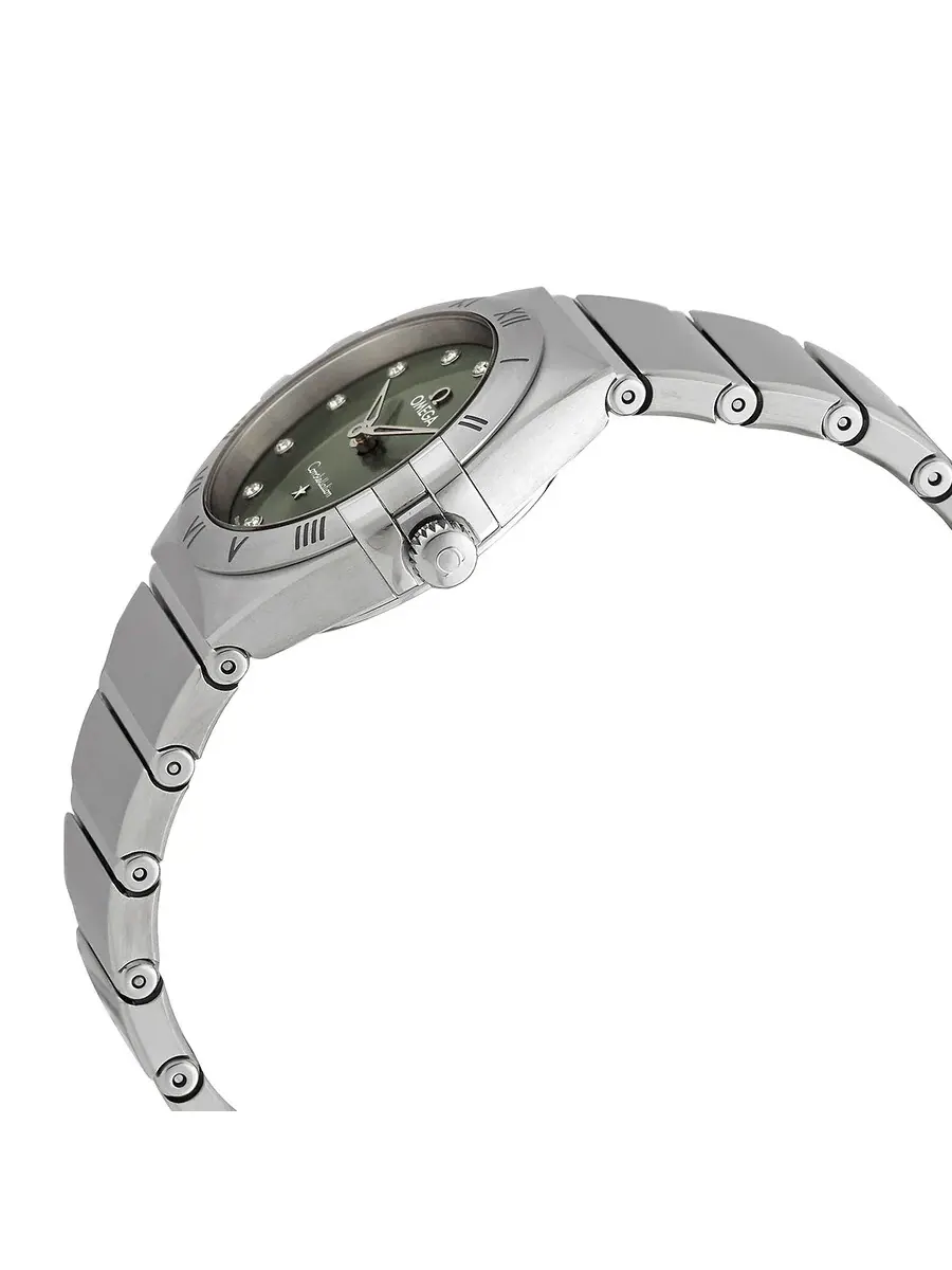 Женские часы Omega Constellation Quartz с зеленым циферблатом и бриллиантами 131.10.28.60.60.001 — изображение 2 из 3