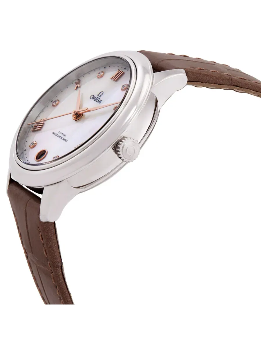 Женские часы Omega De Ville Automatic Chronometer с белым циферблатом и бриллиантами 434.13.34.20.55.001 — изображение 2 из 3