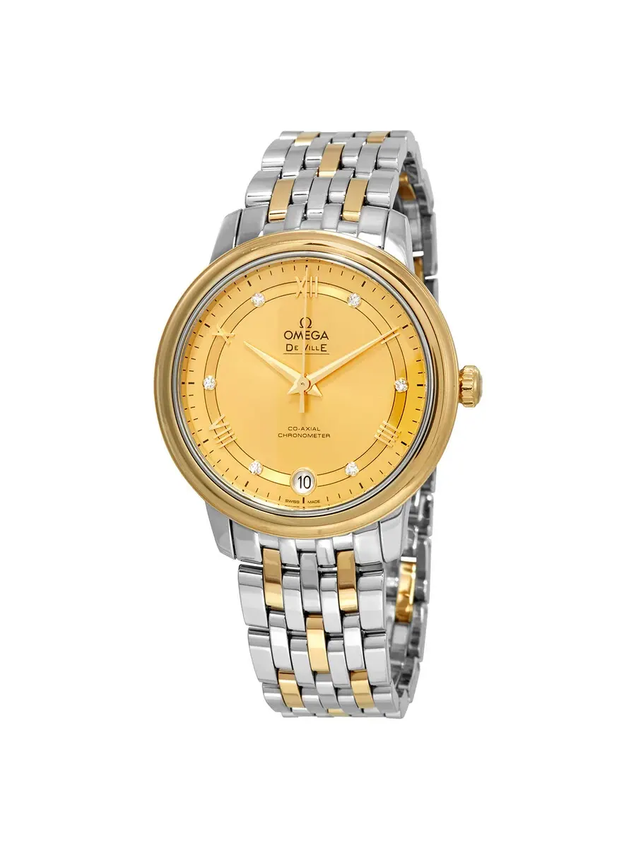 Женские часы Omega De Ville Automatic с бриллиантами 424.20.33.20.58.002 — изображение 1 из 3, оттенок шампань