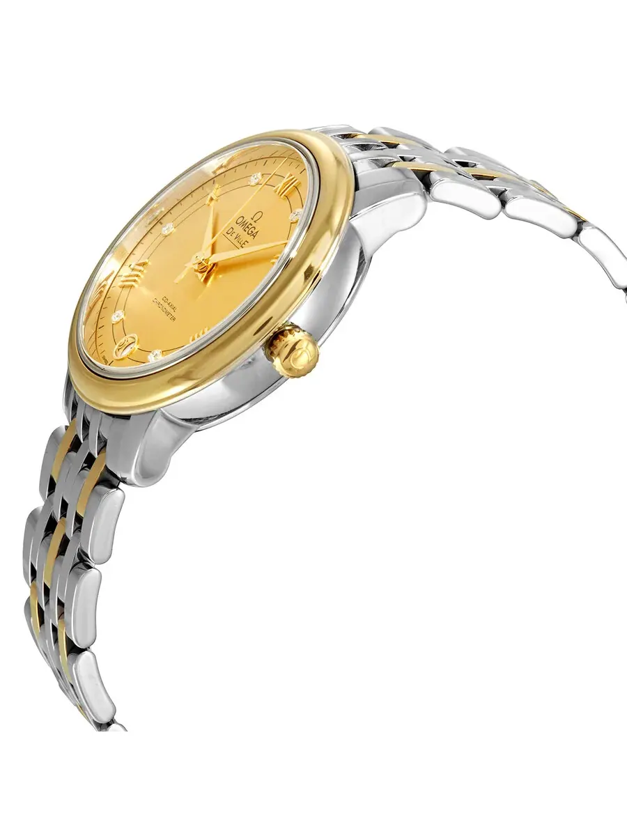 Женские часы Omega De Ville Automatic с бриллиантами 424.20.33.20.58.002 — изображение 2 из 3, оттенок шампань