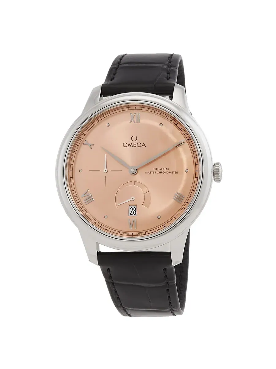 Мужские часы Omega De Ville Automatic с розовым циферблатом 434.13.41.21.10.001 — изображение 1 из 3, оттенок серебряный