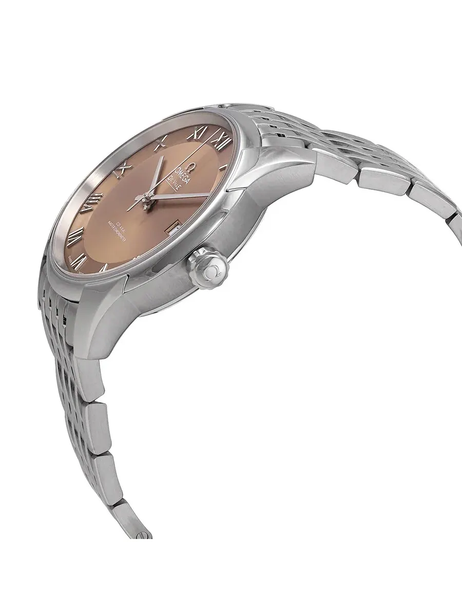 Мужские часы Omega De Ville Hour Vision Automatic Chronometer с бронзовым циферблатом 433.10.41.21.10.001, оттенок серебряный