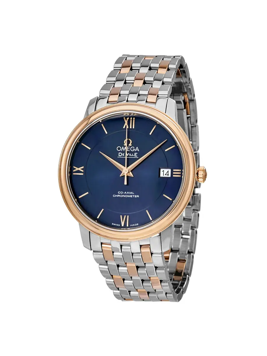 Часы Omega De Ville Prestige с синим циферблатом унисекс 424.20.37.20.03.002 — изображение 1 из 4, оттенок синий