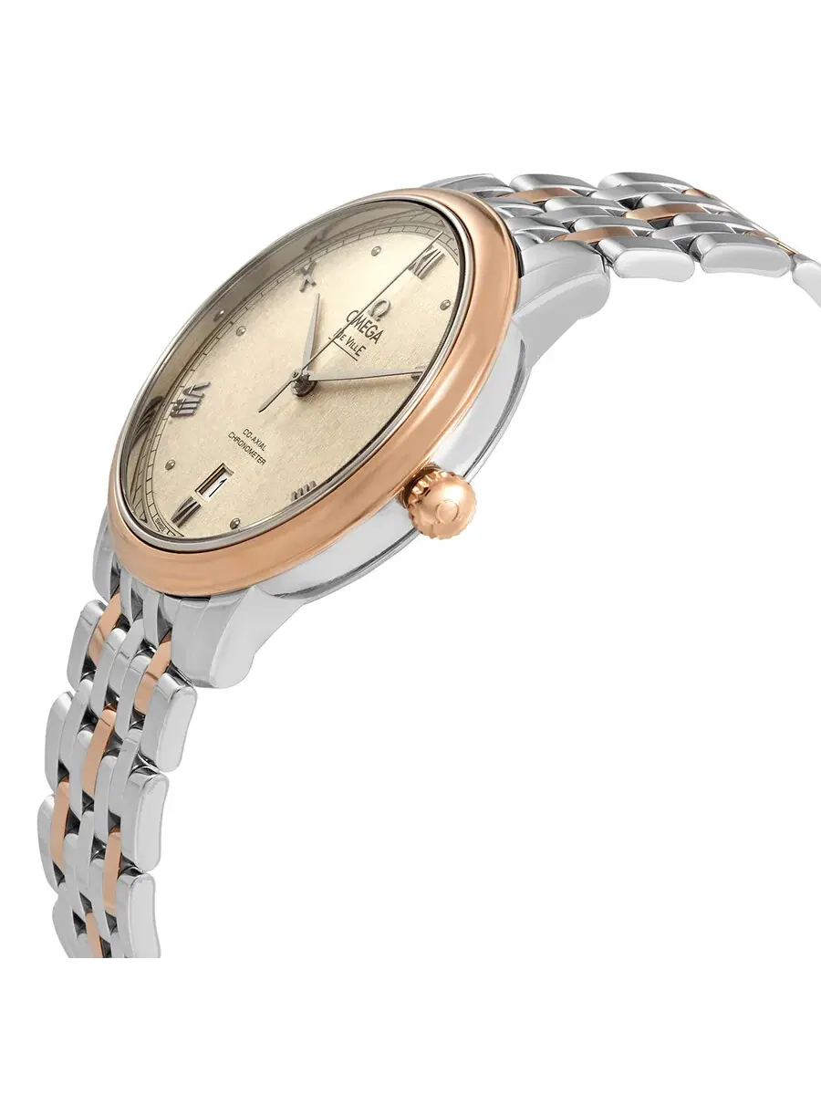 Мужские автоматические часы Omega De Ville Prestige Chronometer с белым циферблатом, артикул 42420402009001, оттенок белый