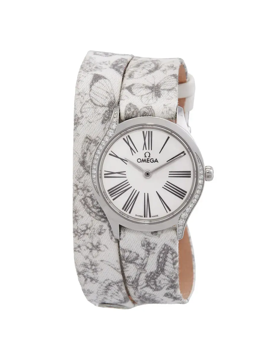 Женские часы Omega De Ville Quartz с белым циферблатом и бриллиантами 428.17.26.60.04.002 — изображение 1 из 3