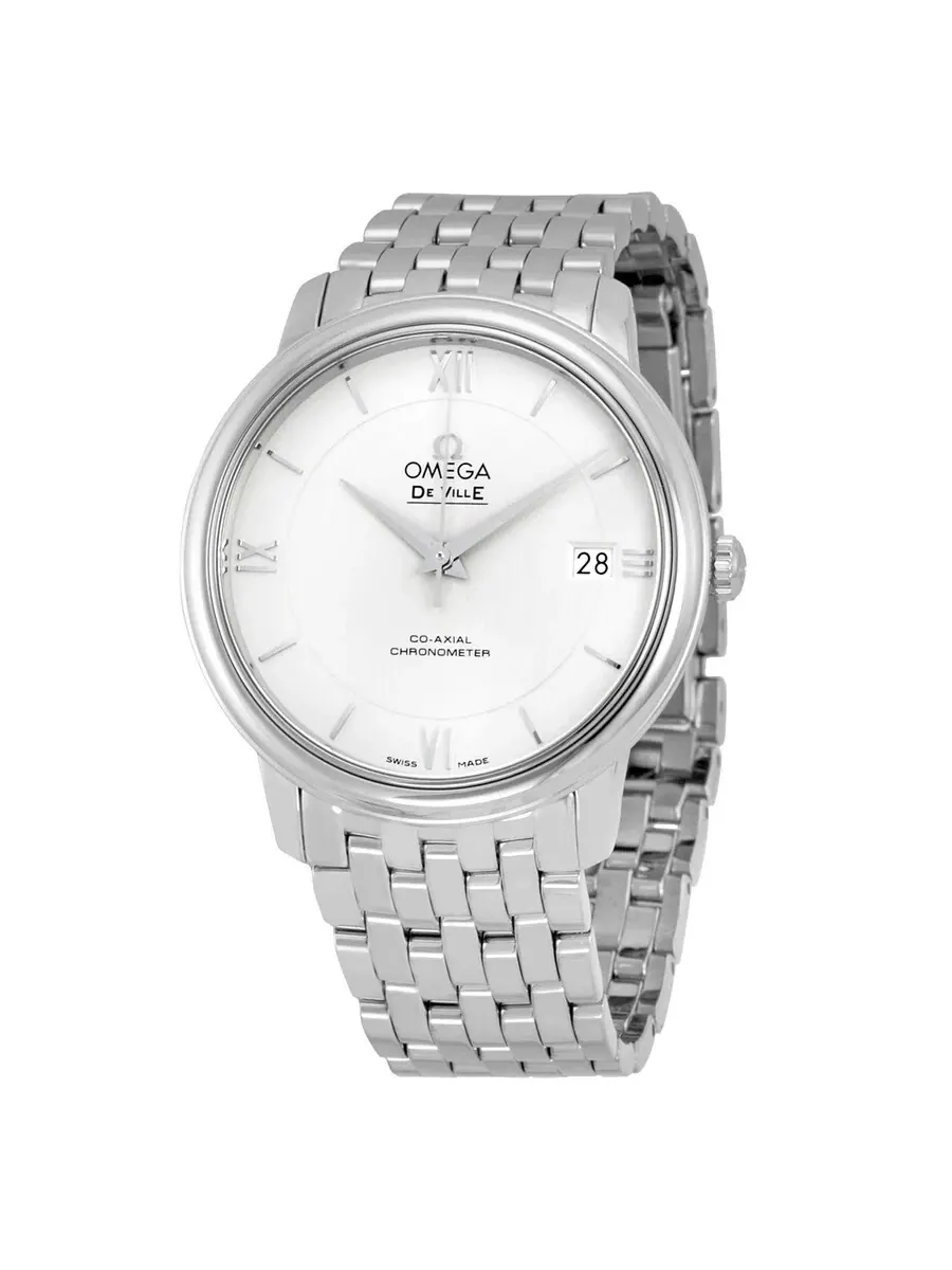 Наручные часы Omega Prestige Co-Axial Automatic с серебристым циферблатом унисекс 424.10.37.20.02.001 — серебристый