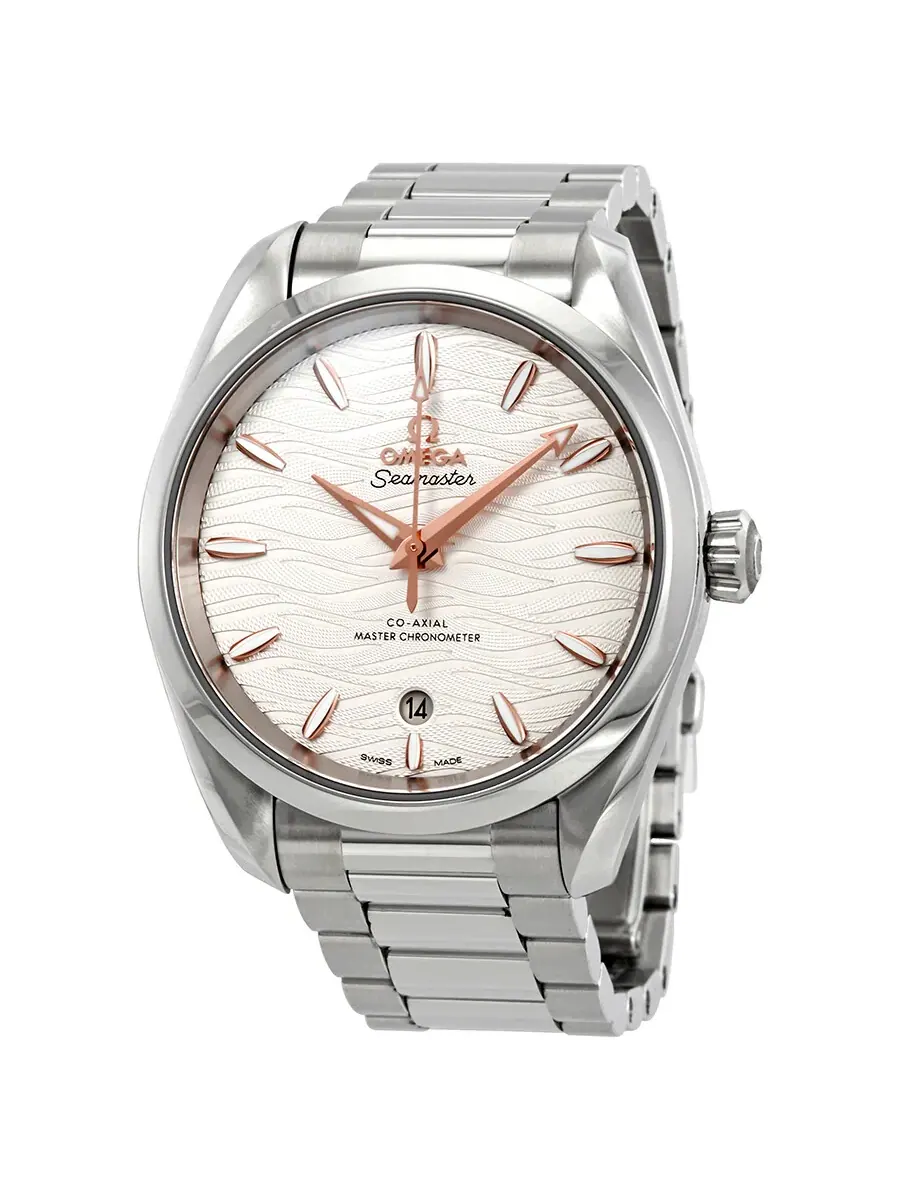 Женские часы Omega Seamaster Aqua Terra Automatic с опалиновым серебристым циферблатом 220.10.38.20.02.002