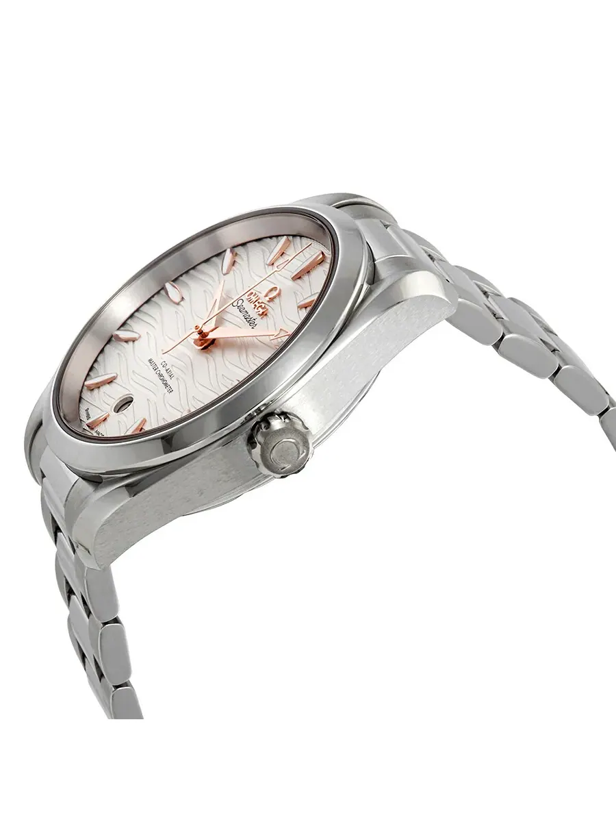 Женские часы Omega Seamaster Aqua Terra Automatic с опалиновым серебристым циферблатом 220.10.38.20.02.002