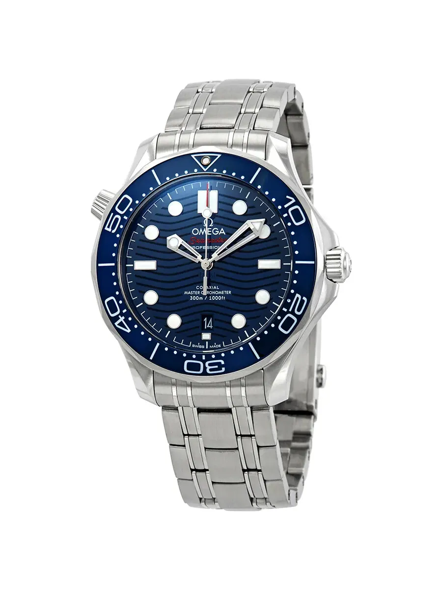 Мужские часы Omega Seamaster Automatic с синим циферблатом и стальным корпусом 210.30.42.20.03.001 — изображение 1 из 4