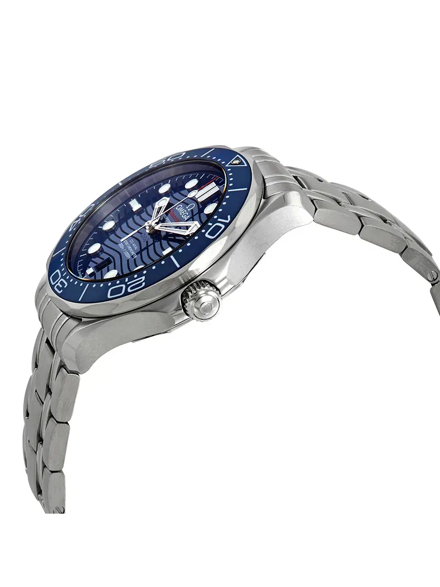Мужские часы Omega Seamaster Automatic с синим циферблатом и стальным корпусом 210.30.42.20.03.001 — изображение 2 из 4