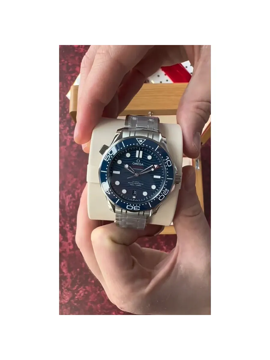 Мужские часы Omega Seamaster Automatic с синим циферблатом и стальным корпусом 210.30.42.20.03.001 — изображение 4 из 4