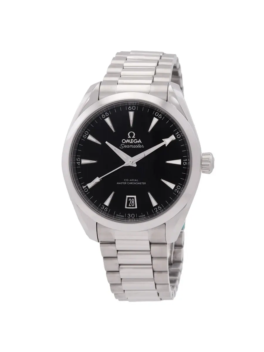 Мужские часы Omega Seamaster Automatic Chronometer с черным циферблатом 220.10.41.21.01.002 — серебристый