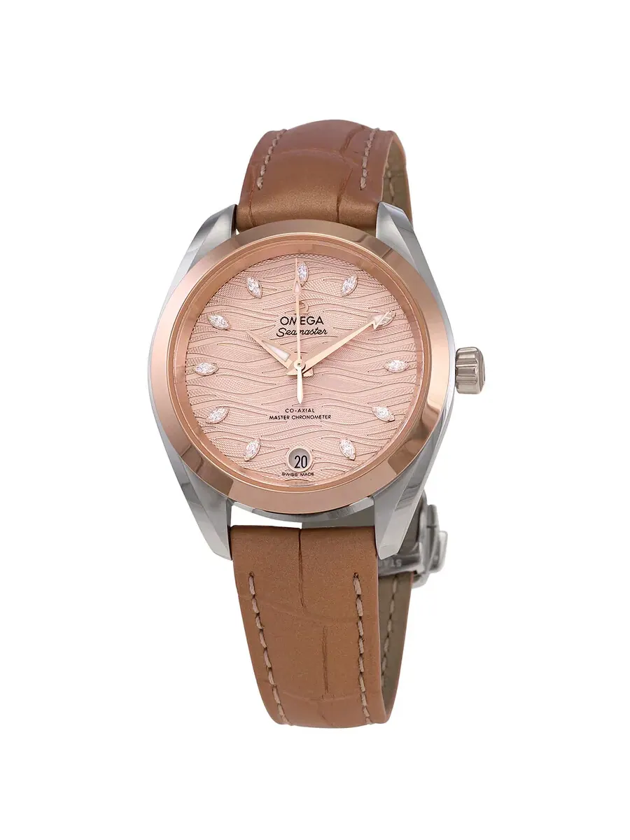 Женские часы Omega Seamaster Automatic Chronometer с серым циферблатом и бриллиантами 220.23.34.20.59.001, оттенок серый