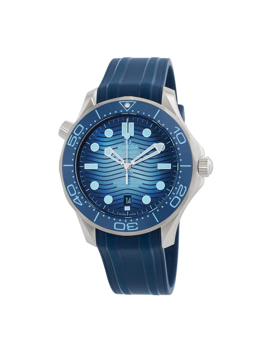 Мужские часы Omega Seamaster Automatic Chronometer с синим летним циферблатом 210.32.42.20.03.002 — синий