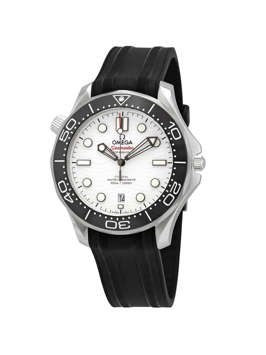 Мужские часы Omega Seamaster Automatic с белым циферблатом 210.32.42.20.04.001 — изображение 1 из 4, оттенок серебряный