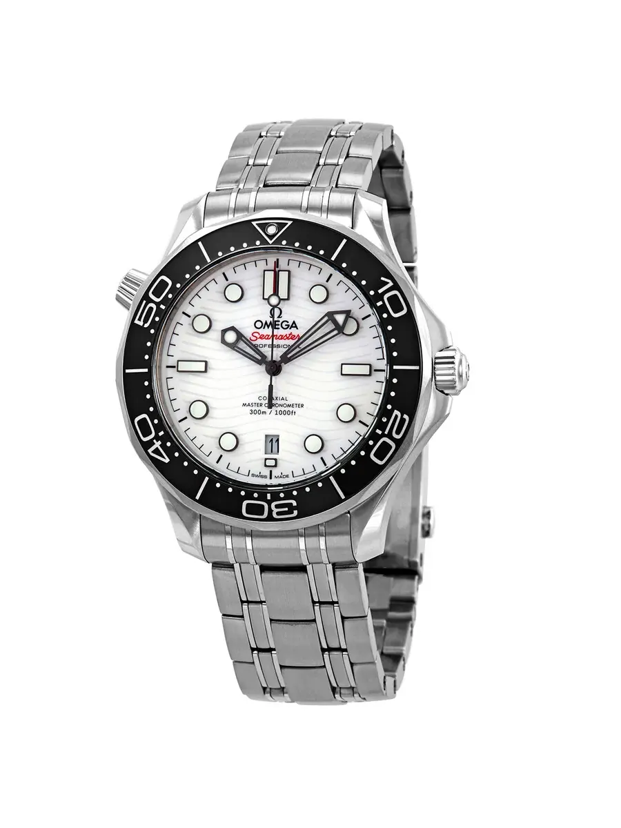 Мужские часы Omega Seamaster с белым циферблатом 210.30.42.20.04.001 — изображение 1 из 4, оттенок серебряный