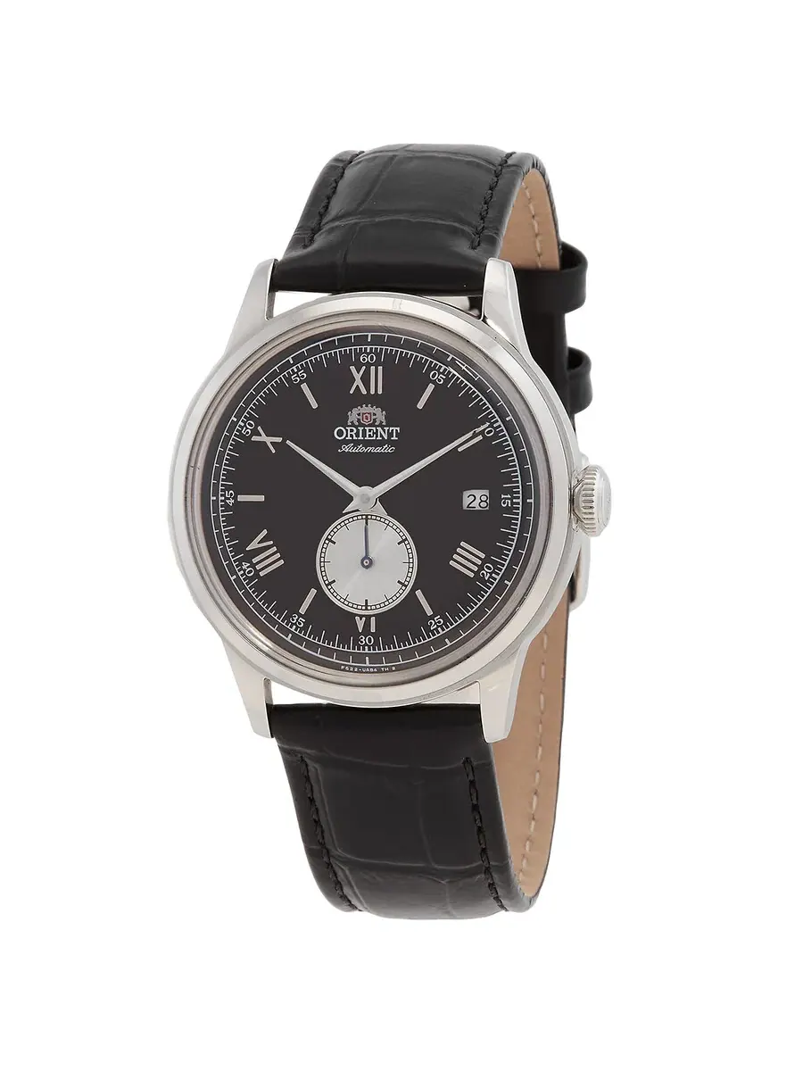 Мужские часы Orient Bambino Automatic с черным циферблатом RA-AP0101B30B — серебристый