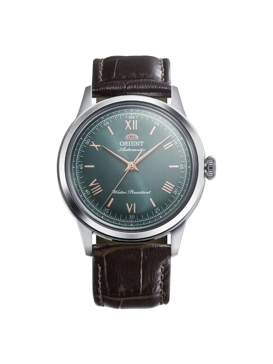 Мужские механические часы Orient Classic с зеленым циферблатом RA-BB0001E30B — серебристый