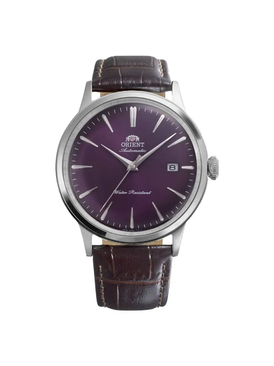 Мужские механические часы Orient Classic с фиолетовым циферблатом RA-AC0032V30B — серебристый