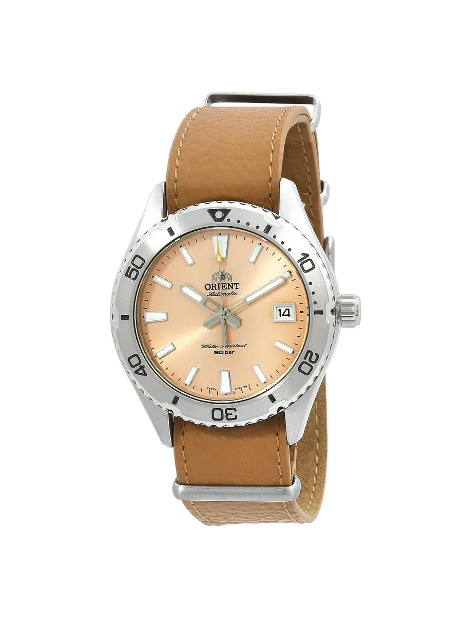 Мужские часы Orient Sports Automatic с абрикосовым циферблатом RA-AC0Q05P10B — серебристый