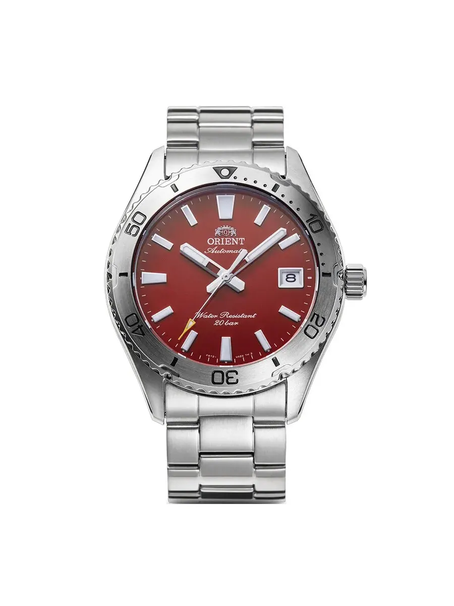 Мужские автоматические часы Orient Sports Mako с красным циферблатом RA-AC0Q09R30B — изображение 1 из 4, оттенок серебряный