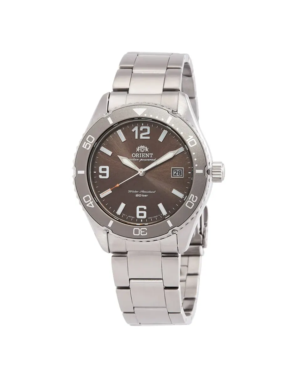 Мужские часы Orient Sport с солнечным зарядом, коричневым циферблатом RA-WJ0004Y10B — изображение 1 из 3, оттенок серый