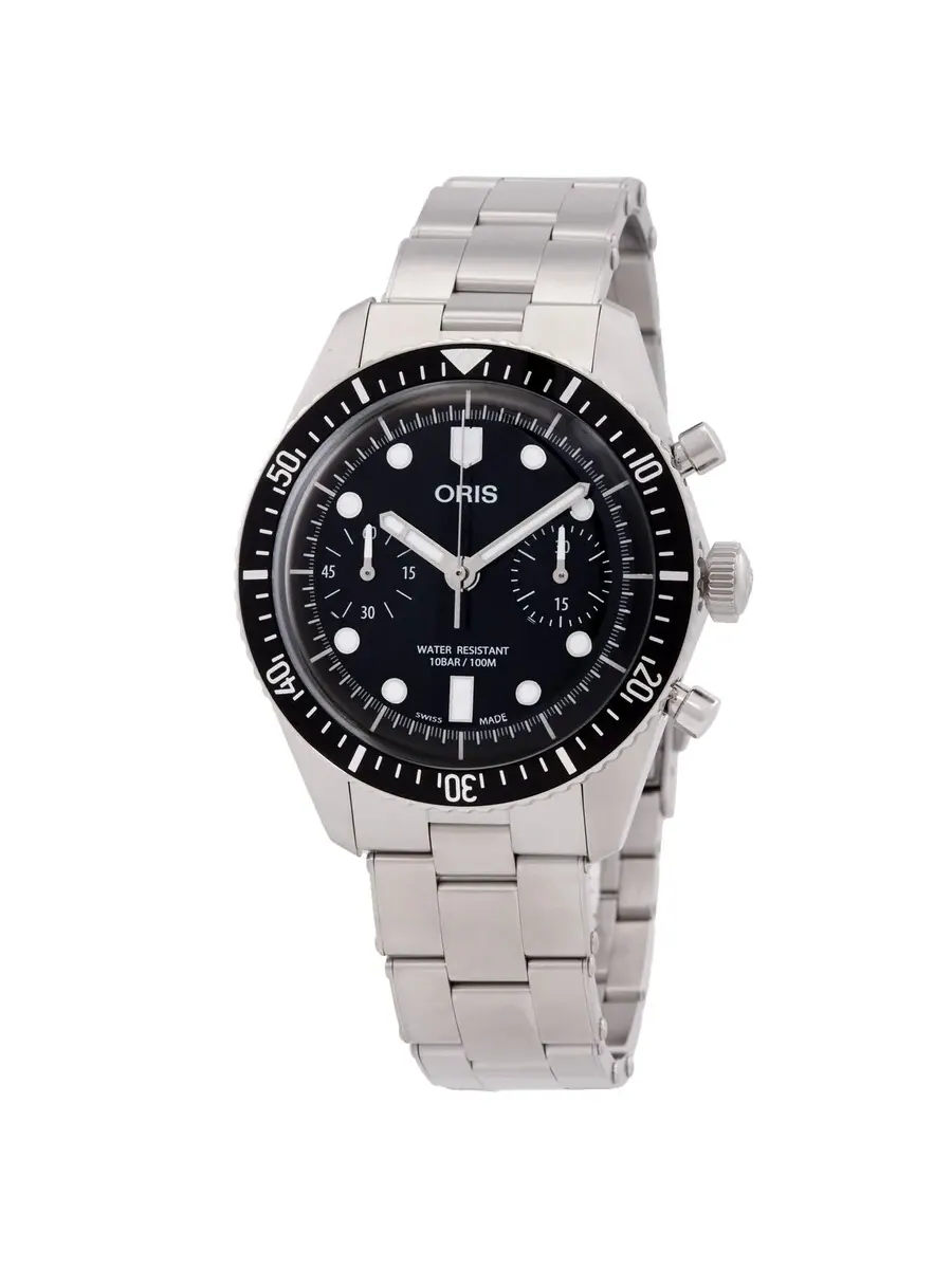 Мужские часы Oris Divers Sixty-Five Chronograph Automatic с черным циферблатом 01 771 7791 4054-07 8 20 18 — черный