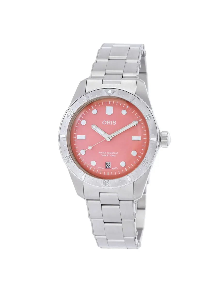 Часы Oris Divers 38mm Sixty-Five Automatic Cotton Candy Pink Dial Watch 01 733 7771 4058-07 8 19 18 — изображение 1 из 3