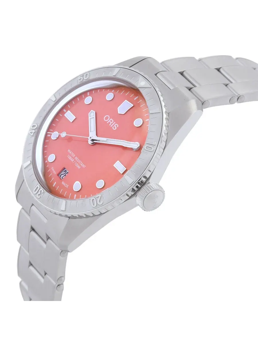 Часы Oris Divers 38mm Sixty-Five Automatic Cotton Candy Pink Dial Watch 01 733 7771 4058-07 8 19 18 — изображение 2 из 3