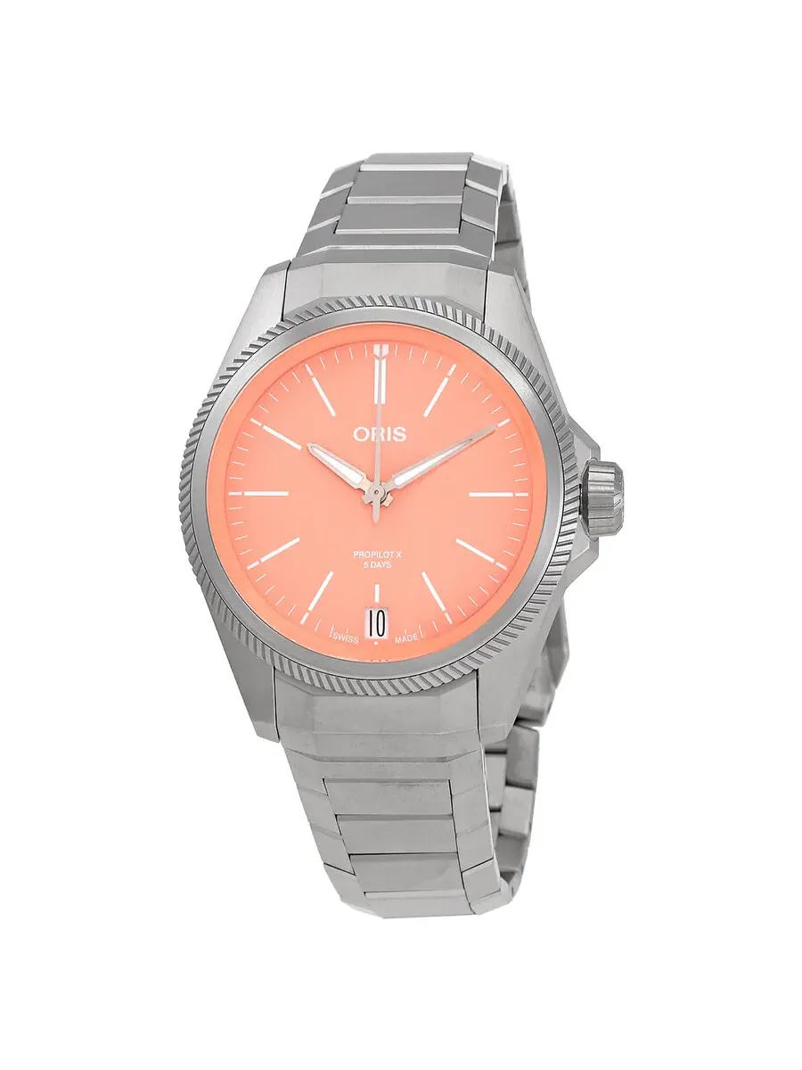Oris ProPilot X Automatic с оранжевым циферблатом, унисекс, часы 01 400 7778 7158-07 7 20 01TLC — серый