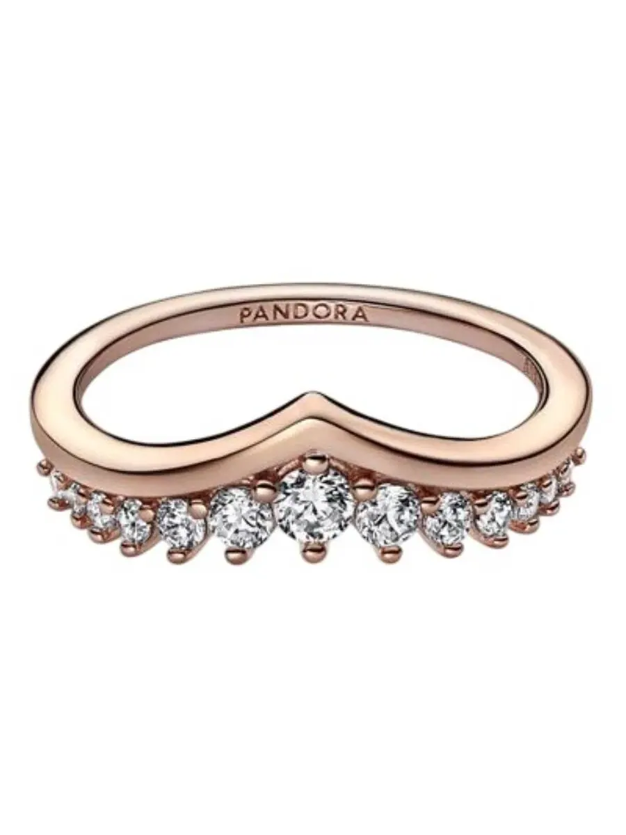 Кольцо Pandora Timeless Wish с покрытием из розового золота 14 карат с паве — золотистый