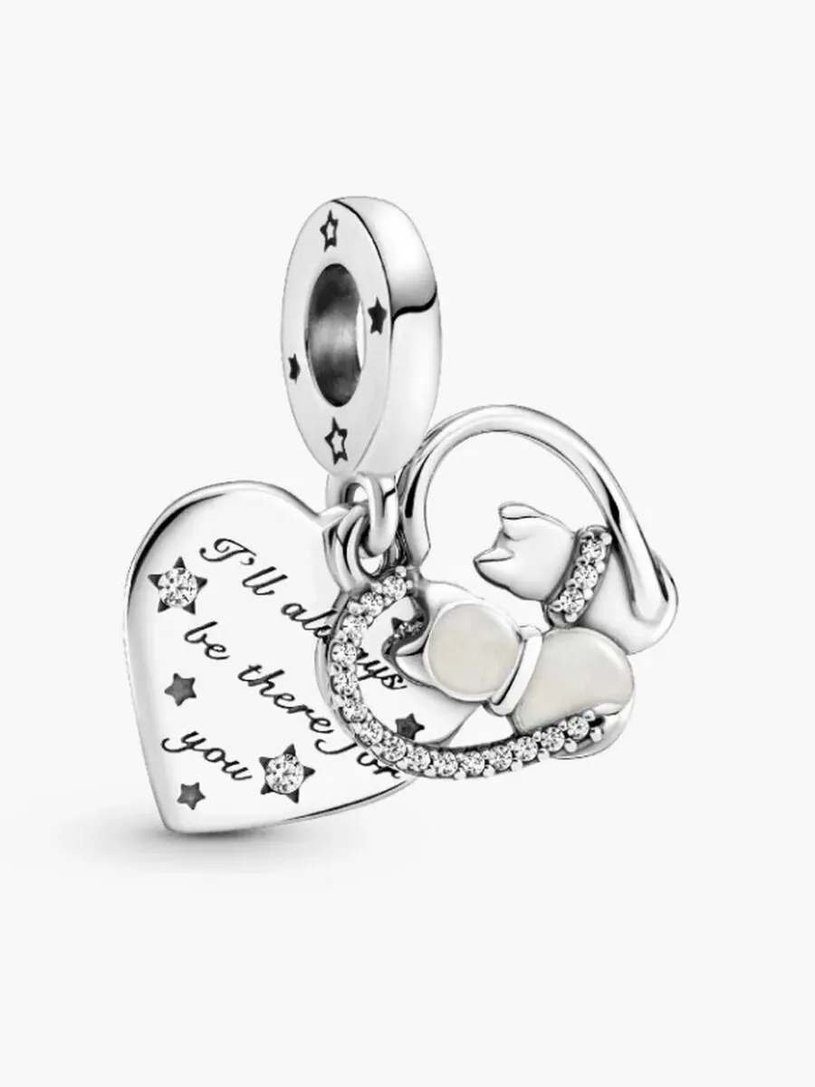 Подвеска Pandora Cats And Heart из стерлингового серебра — мульти