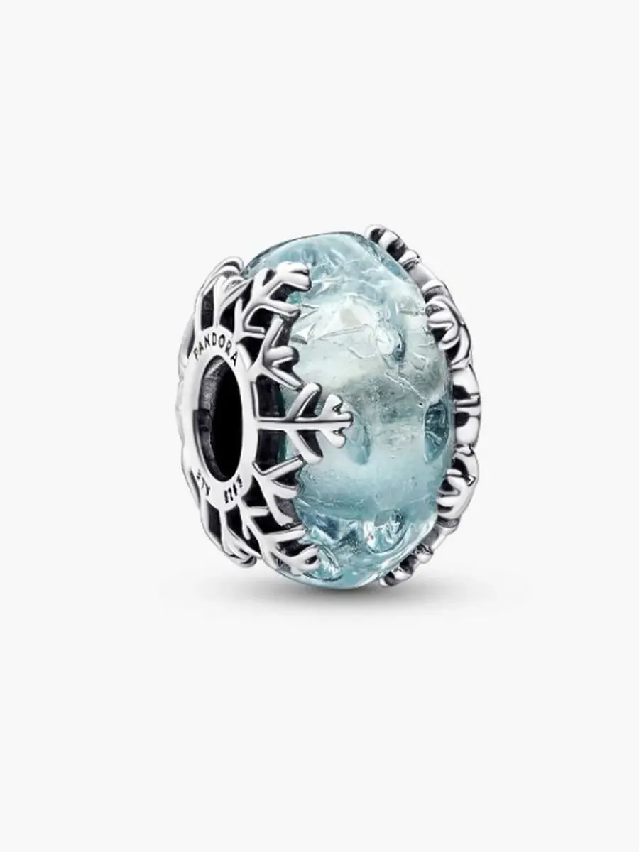 Подвеска Pandora Snowflake из стерлингового серебра — синий